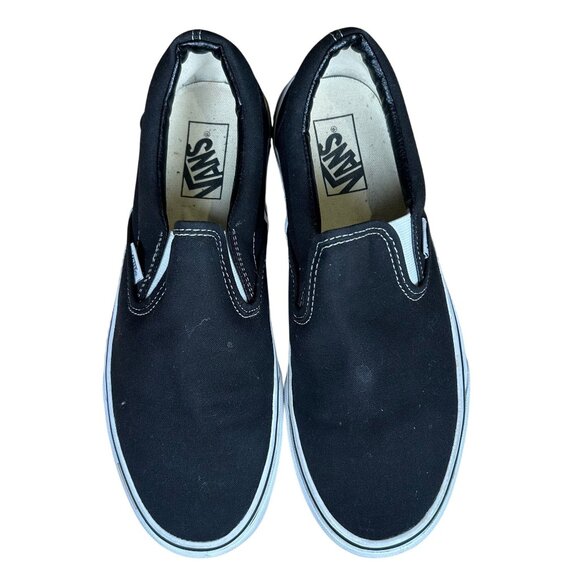VANS Black Canvas Slip on Sneaker Unisex M8.5 W10 - Picture 2 of 8